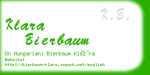 klara bierbaum business card